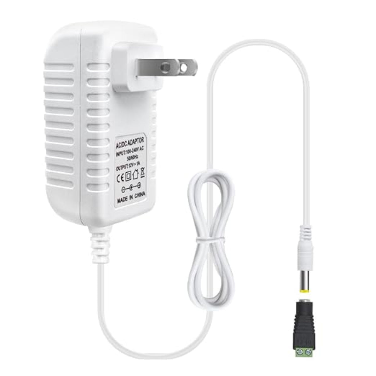 Adaptateur d'alimentation 12 V 12 W/24 W/36 W, entrée CA 100–240 V, transformateur mural, boîtier blanc — prise américaine, pilote LED pour bande lumineuse/vidéosurveillance/électronique
