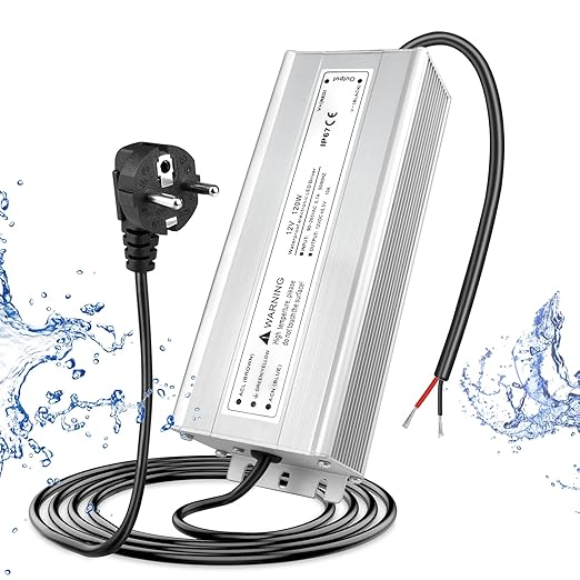 12V Waterproof LED Power Supply 30W–280W, 90–265V Input, Single/Dual Wire Output, Aluminum Housing, Outdoor LED Driver, CE/RoHS/FCC —US/UK/EU Plug & Wire Leads Options