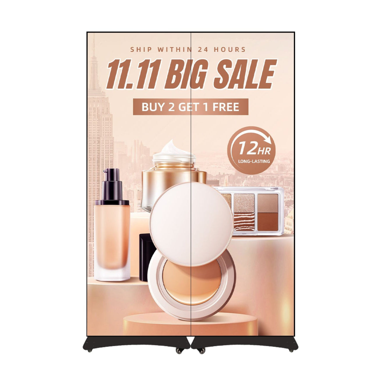 EP-BAT Series LED Poster Display | Battery Powered, No Plug Needed | Splicing-Capable | 640 / 960 × 1920mm | P2.5 / P1.86 / P1.53 / P1.25