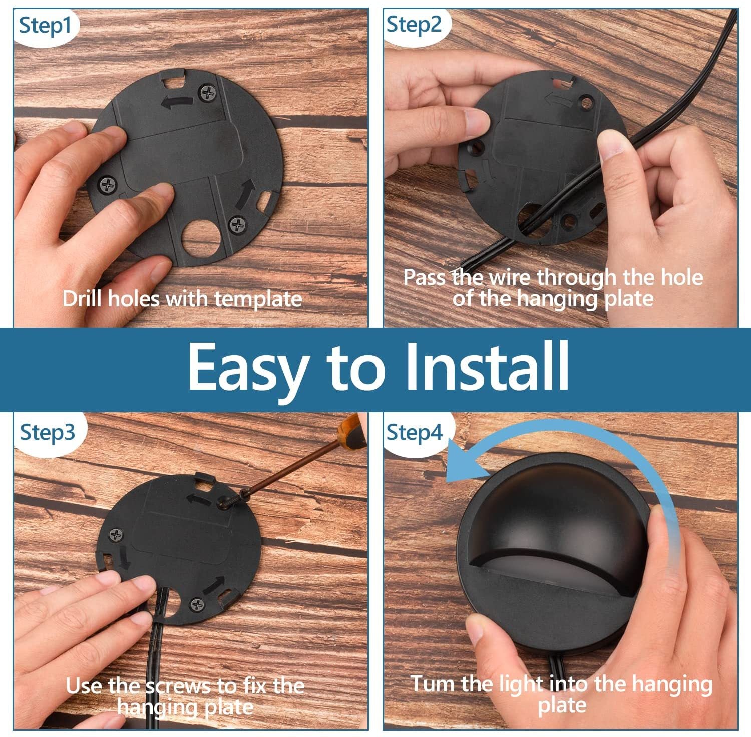 Low Voltage LED Deck Lights - 2.5W | 3000K / 4000K | AC/DC 12–36V | IP67 Waterproof | Outdoor Lights for Walkway Stair Post Railing | 6 /12-Pack