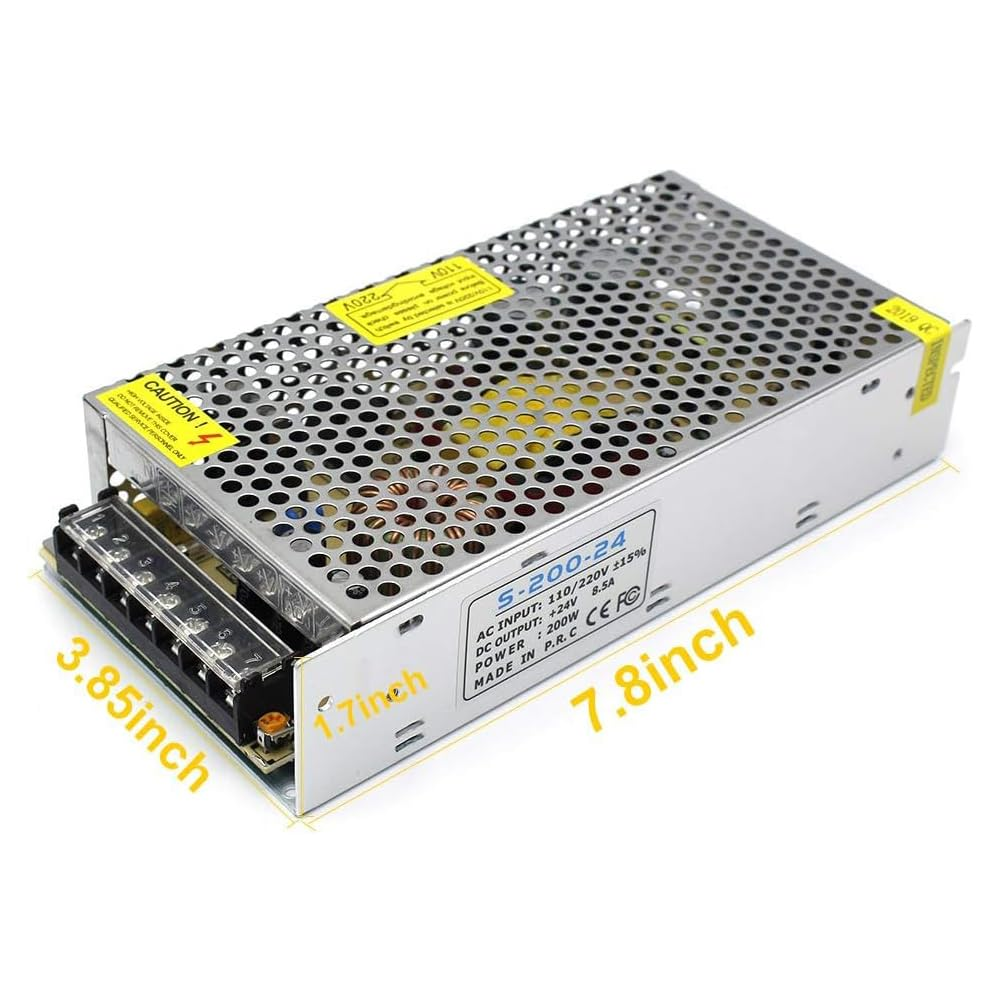 DC 12V/24V Switching Power Supply 60W–250W, AC 110/220V Input, Constant Voltage LED Driver Transformer, Metal Case with Screw Terminals, CE/FCC/RoHS Certified