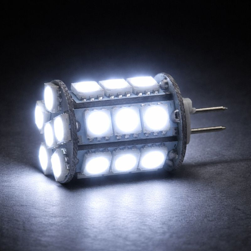 4 Pack 4.5 Watt (50Watt Equivalent) DC12V Tower type G4 Bi-pin base Lamps with 24 pcs Tri-Chip LED SMD5050