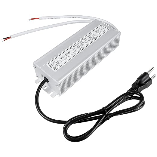 24V Waterproof LED Power Supply 30W–300W, 90–265V Input, Single/Dual Wire Output, Aluminum Housing, Outdoor LED Driver, CE/RoHS/FCC — US/UK/EU Plug & Wire Leads Options