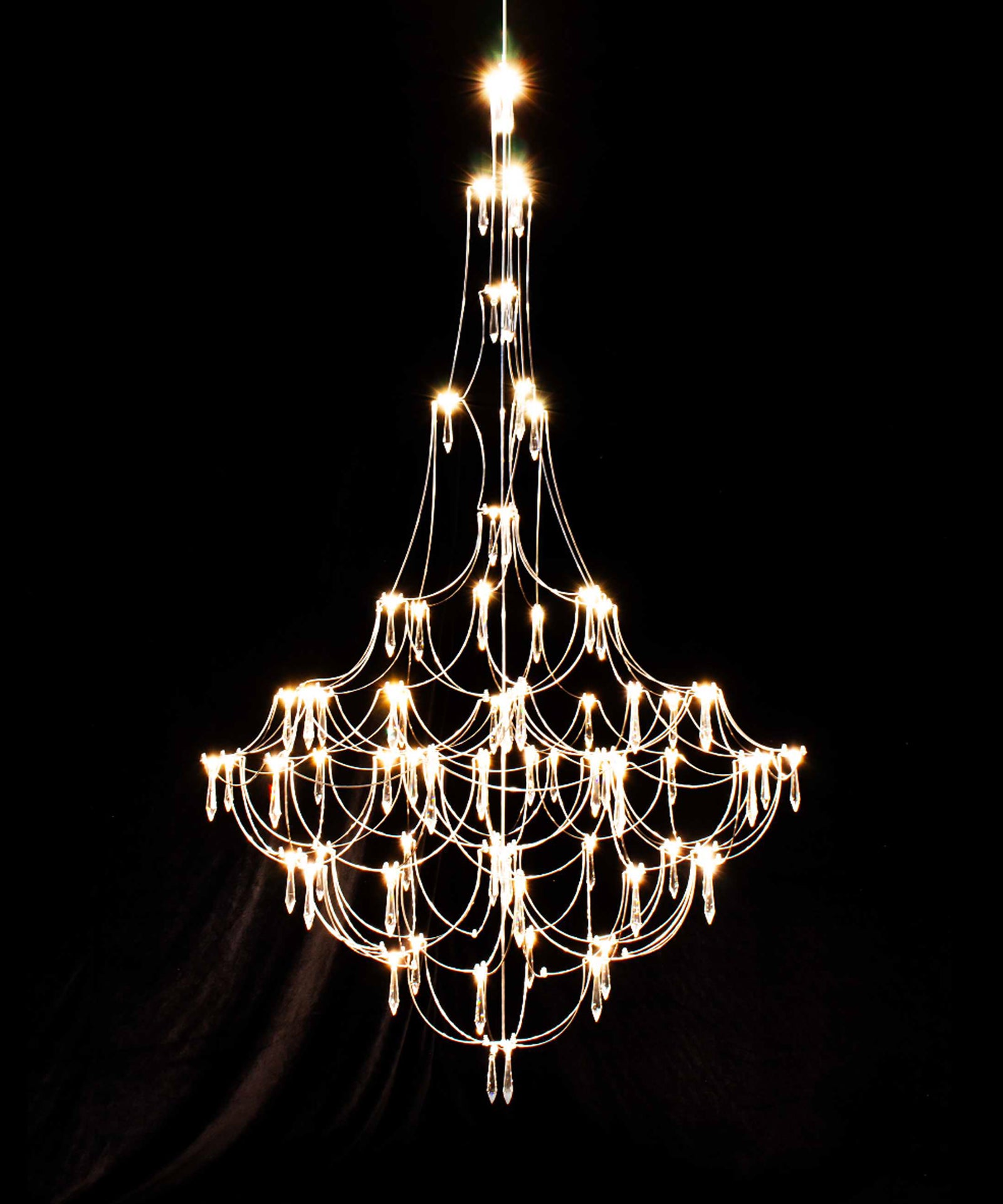 LX-1 Series Modern Crystal Chandeliers – 31.5" - 81.5'' Diameter | 54 - 450 LEDs | K9 Crystal / Iridescent Crystal | AC85–240V Power Supply Included | 304 Stainless Steel | Perfect for Hotels, Restaurants & Banquet Halls | 1-Pack