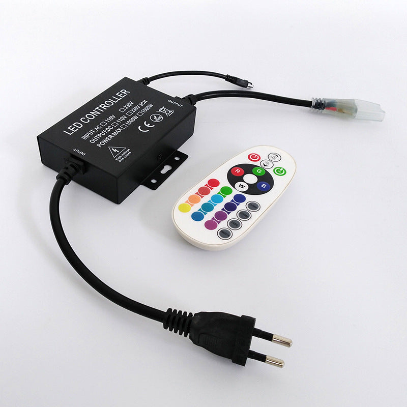 Contrôleur LED RVB – AC110-240 V | Haute tension 1500 W | Wi-Fi + télécommande IR + minuterie musicale via application | Pour rubans LED