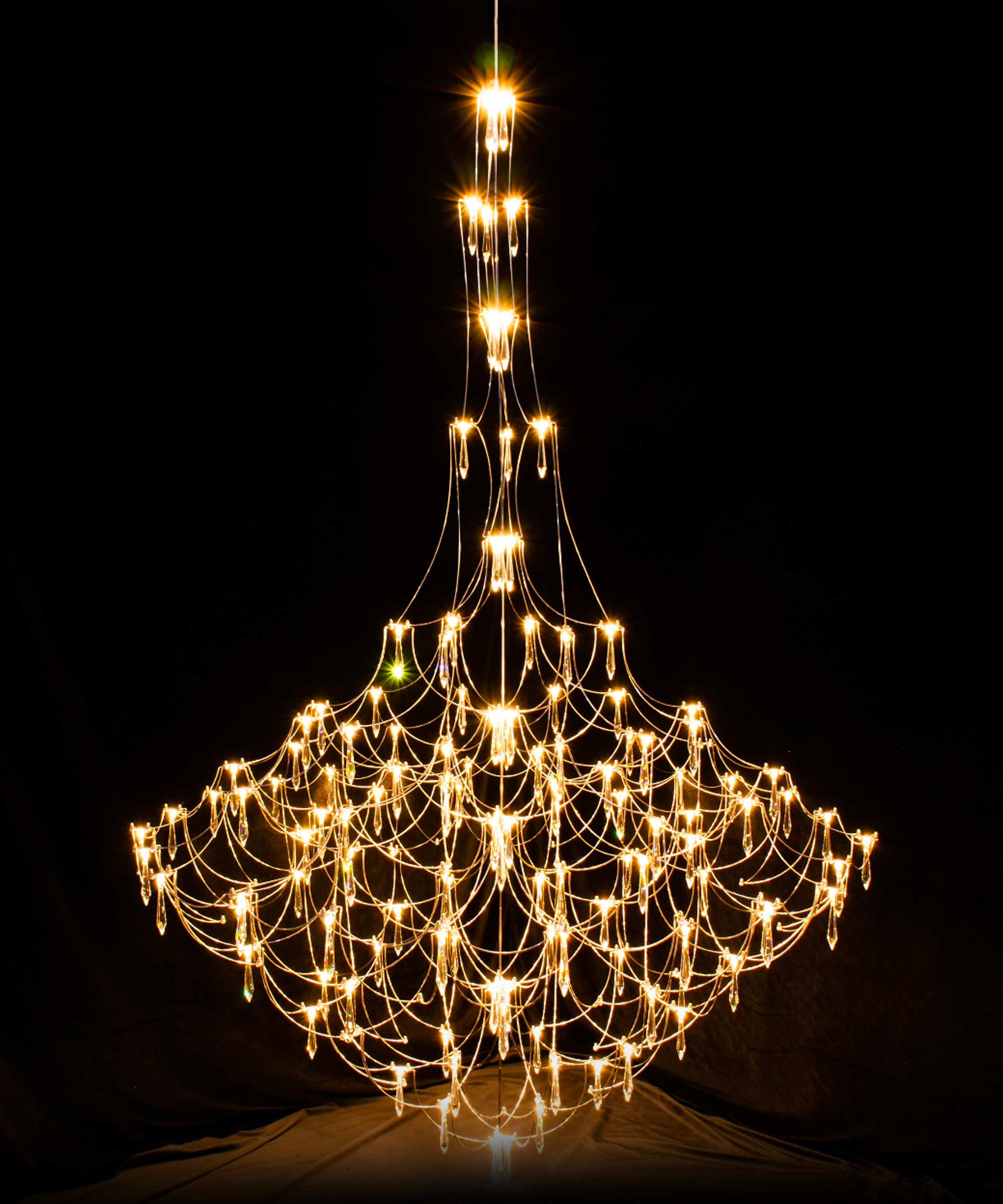 LX-1 Series Modern Crystal Chandeliers – 31.5" - 81.5'' Diameter | 54 - 450 LEDs | K9 Crystal / Iridescent Crystal | AC85–240V Power Supply Included | 304 Stainless Steel | Perfect for Hotels, Restaurants & Banquet Halls | 1-Pack