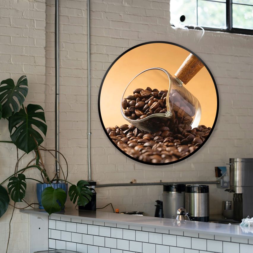 RD Series 23.6 Inch (Dia.599.4mm Viewable) Round / Circular LCD Digital Display Screen, Capacitive Touch (Optional), Cloud / APP / USB Disk