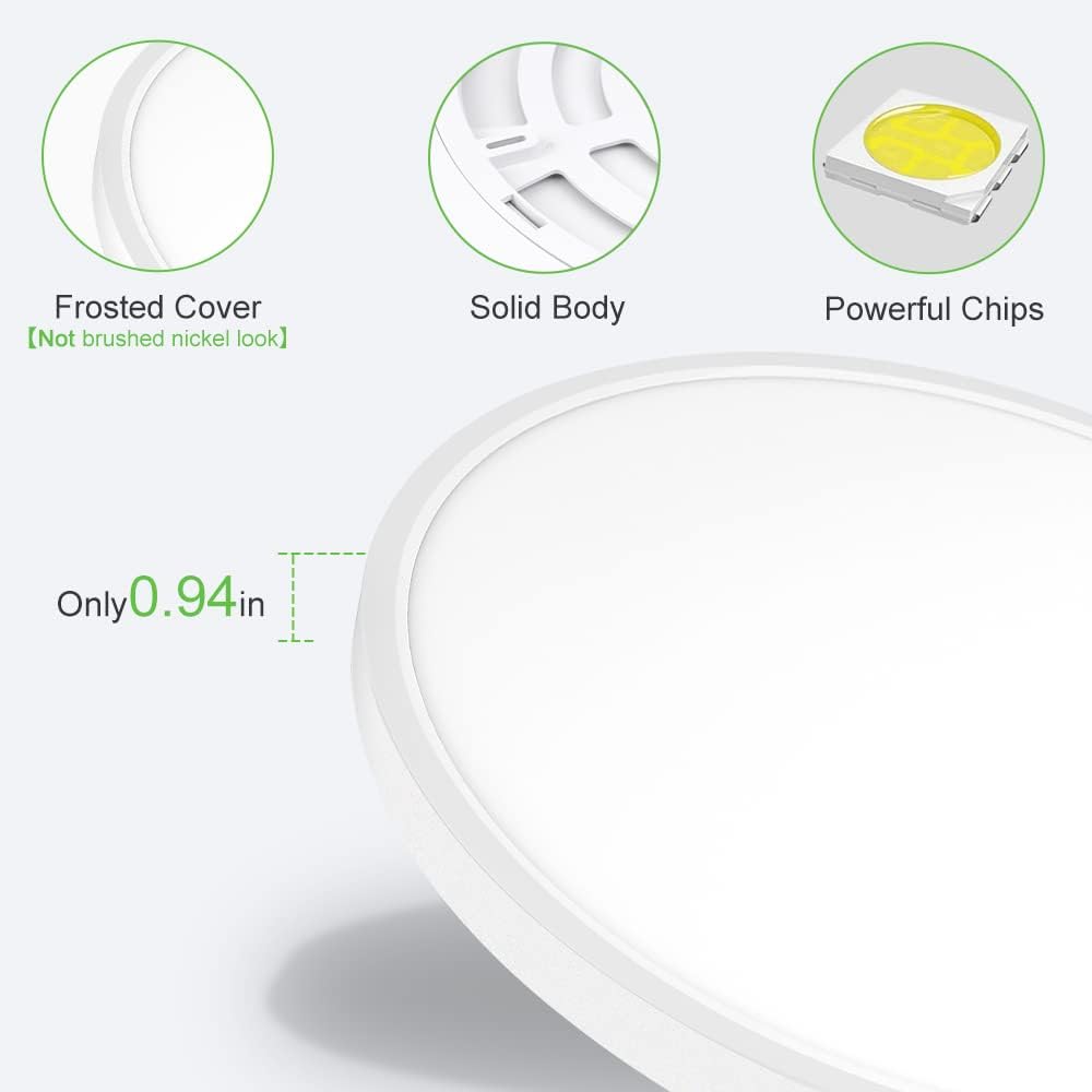 24 Inch Round LED Ceiling Light – 45W – White – 3000K / 4500K / 5000K / 6500K – Flush Mount Ceiling Light – Local Stock (US/UK/DE)