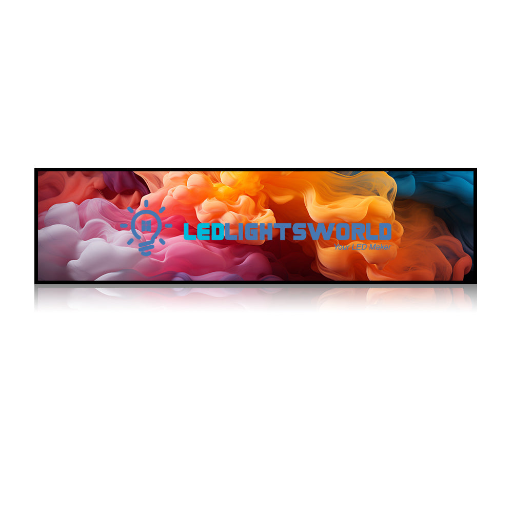 28,6 Zoll (698,4 × 203,7 mm sichtbar) ultrabreiter Android-LCD-Regalbildschirm | Stretched Bar Digital Signage mit optionaler Touch-Funktion | Cloud-/USB-/App-Steuerung