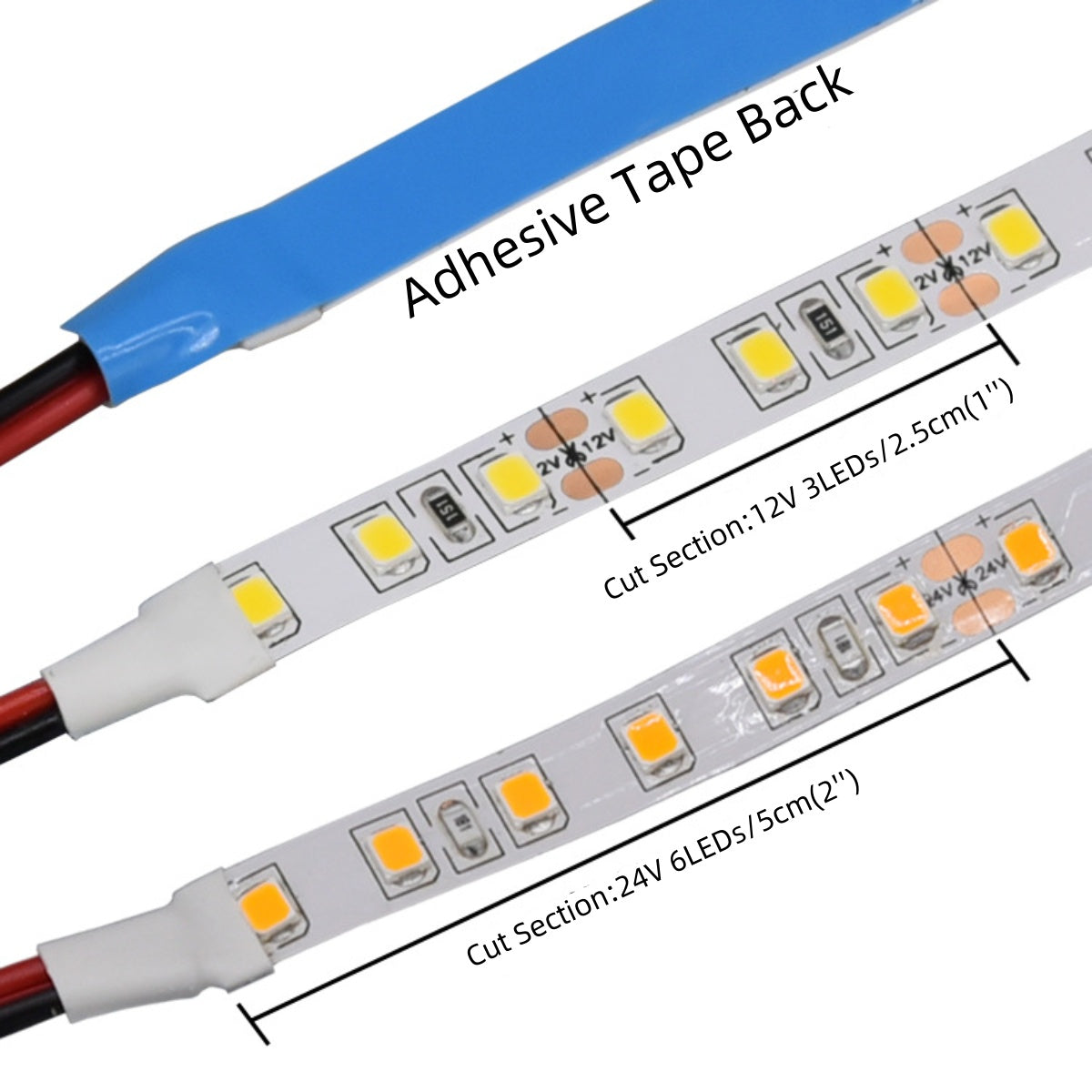 SMD2835 LED Strip Light 6000K / 4000K / 3000K | 120 LEDs/m | 12W/m | 12V / 24V DC | 8mm PCB | 5m Roll | IP00 / IP67