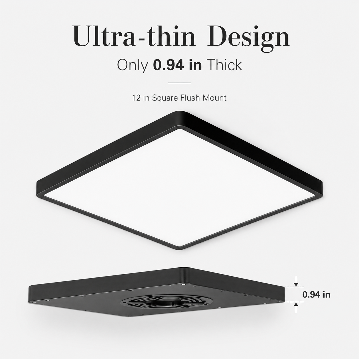 Plafonnier LED carré 9 pouces – 18 W – Blanc – 3 000 K / 4 500 K / 5 000 K / 6 500 K – Plafonnier encastré – Stock local (États-Unis, Royaume-Uni et Allemagne)
