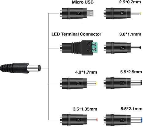 3V-12V Wall Plug Power Supply - AC 100-240V Input, Black Housing with UK Plug for LED Strip Lights, Router and Electronic Devices