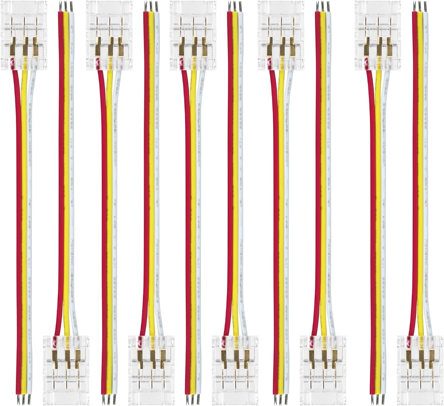 Transparent Crystal LED Strip Connectors – 10mm 3Pin Solderless Clips | Strip to Wire / Strip to Strip / DC Adapter – Local Stock US/UK