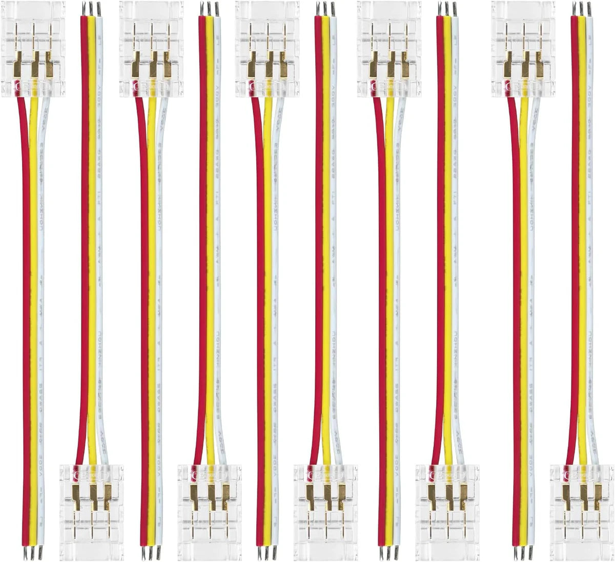 Transparente Kristall-LED-Streifenverbinder – 10 mm 3-polige lötfreie Clips | Streifen zu Kabel / Streifen zu Streifen / DC-Adapter – Lokaler Lagerbestand US/UK