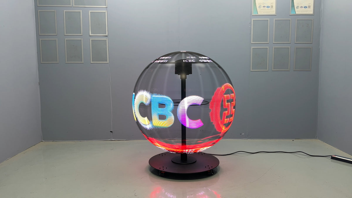 3D Hologram Fan Sphere (Holoball) 100cm (39.37") 360° LED Holographic Display | 3072 LEDs | WiFi APP Control | Commercial Advertising Display