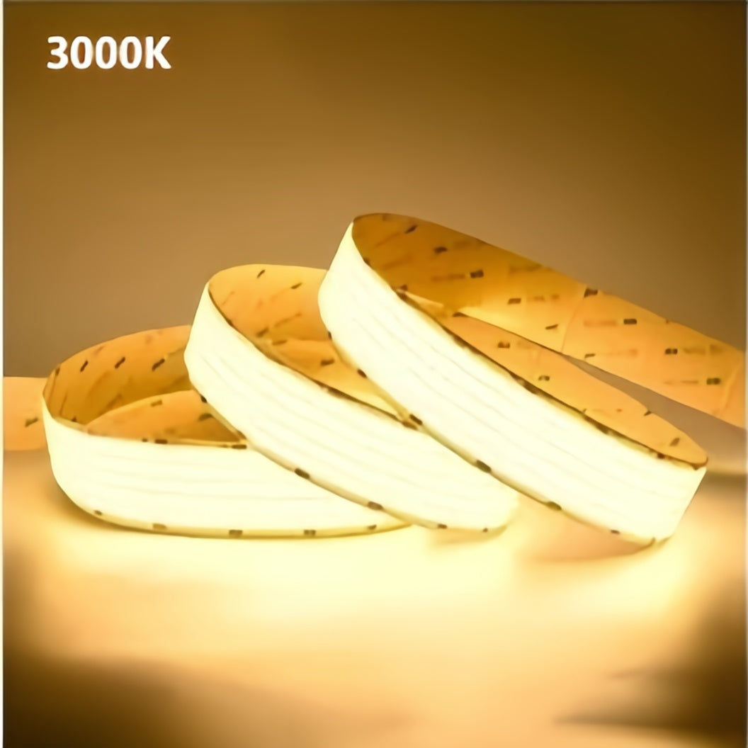 FCOB Ultra High-Density LED Strip Light | 5m (16.4ft) Roll | CRI90 | 3000K / 4000K / 6500K | 1600 LEDs/m | 40W | 24V DC | 30mm Wide | Dimmable Indoor IP00 Ribbon Lighting