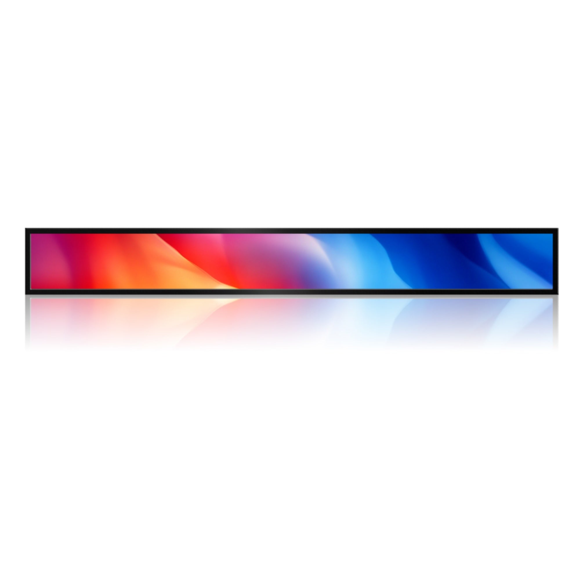 32,1 Zoll (819,4 × 55 mm sichtbar) LCD-Bildschirm Android Stretched LCD Shelf Display | Ultrabreiter Balkenbildschirm | Cloud-/App-/USB-Wiedergabe