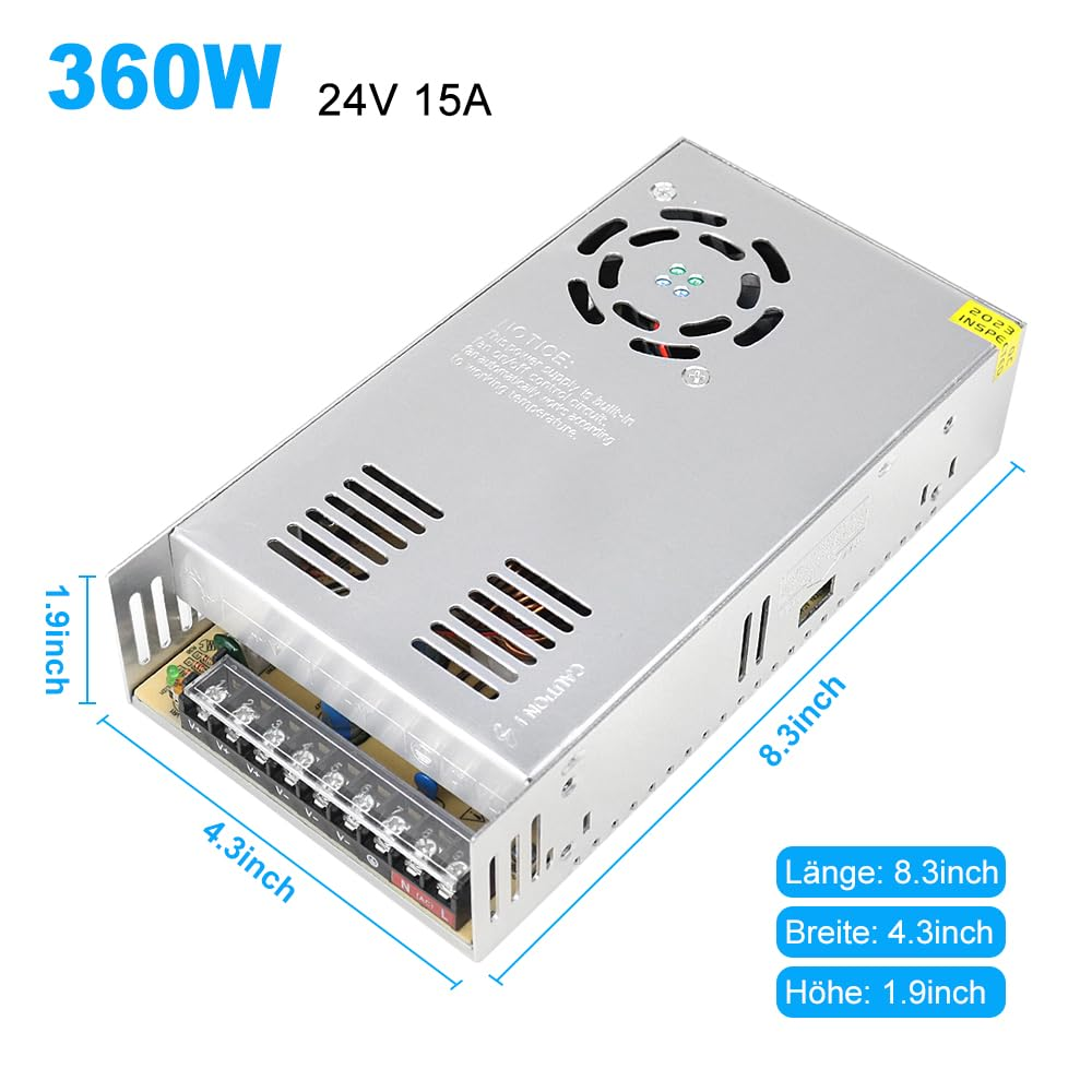 DC 12V/24V Switching Power Supply 300W–600W, AC 110/220V Input, High Power LED Driver Transformer, Cooling Fan Metal Case, CE/FCC/RoHS Certified