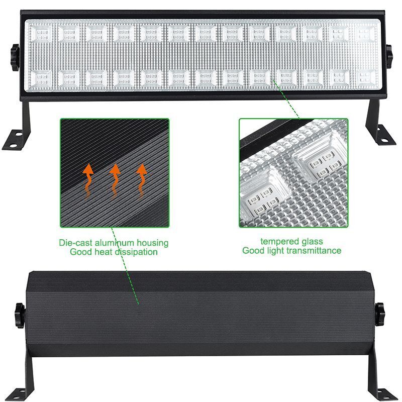 100W  395-400nm LED UV Black Light Bar, Black Lights for Glow Party, Black light with Plug &Switch, Glow Light for Halloween, Fluorescent Body Paint, Stage Lighting