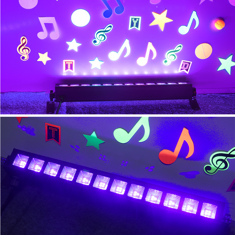 36W 395-400nm LED Black Light Bar, Black Lights for Glow Party, Black light with Plug &Switch, Glow Light for Halloween, Fluorescent Body Paint, Stage Lighting
