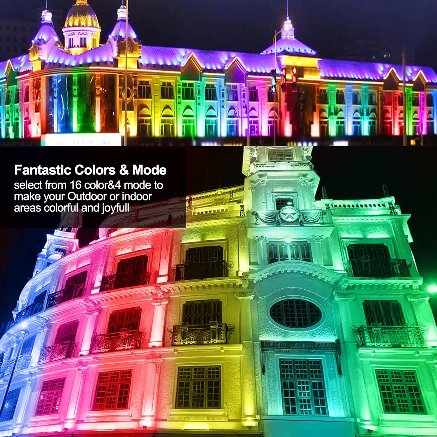 Applique murale LED RVB linéaire 7060 connectable avec télécommande, 36 W, étanche, à changement de couleur, pour projets d'éclairage intérieur/extérieur, hôtels, décorations murales de bâtiments