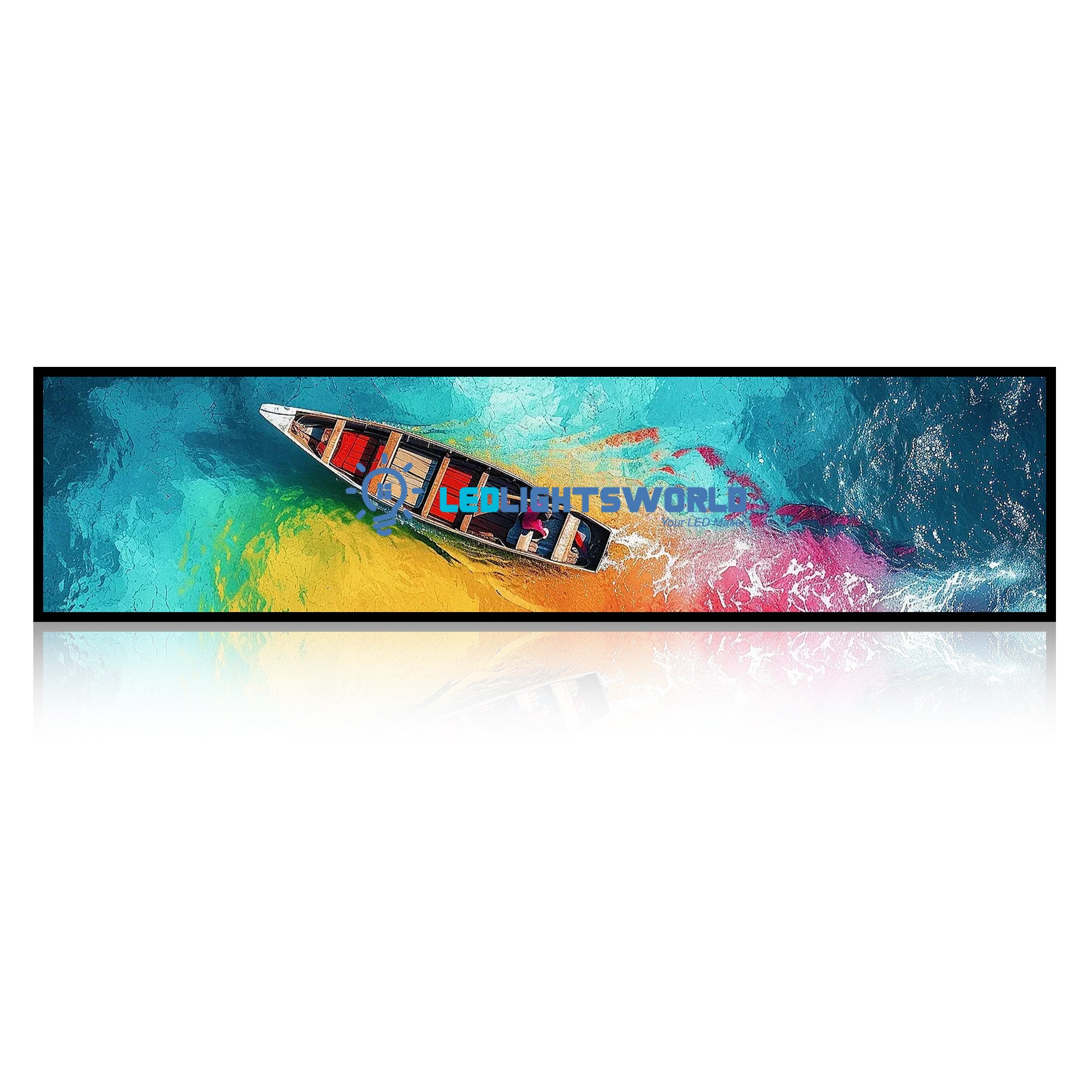 37,6 Zoll (920 × 258 mm sichtbar) ultrabreites Android-LCD-Balkendisplay für Einzelhandelsregale | Cloud-, App- und USB-Inhaltsverwaltung