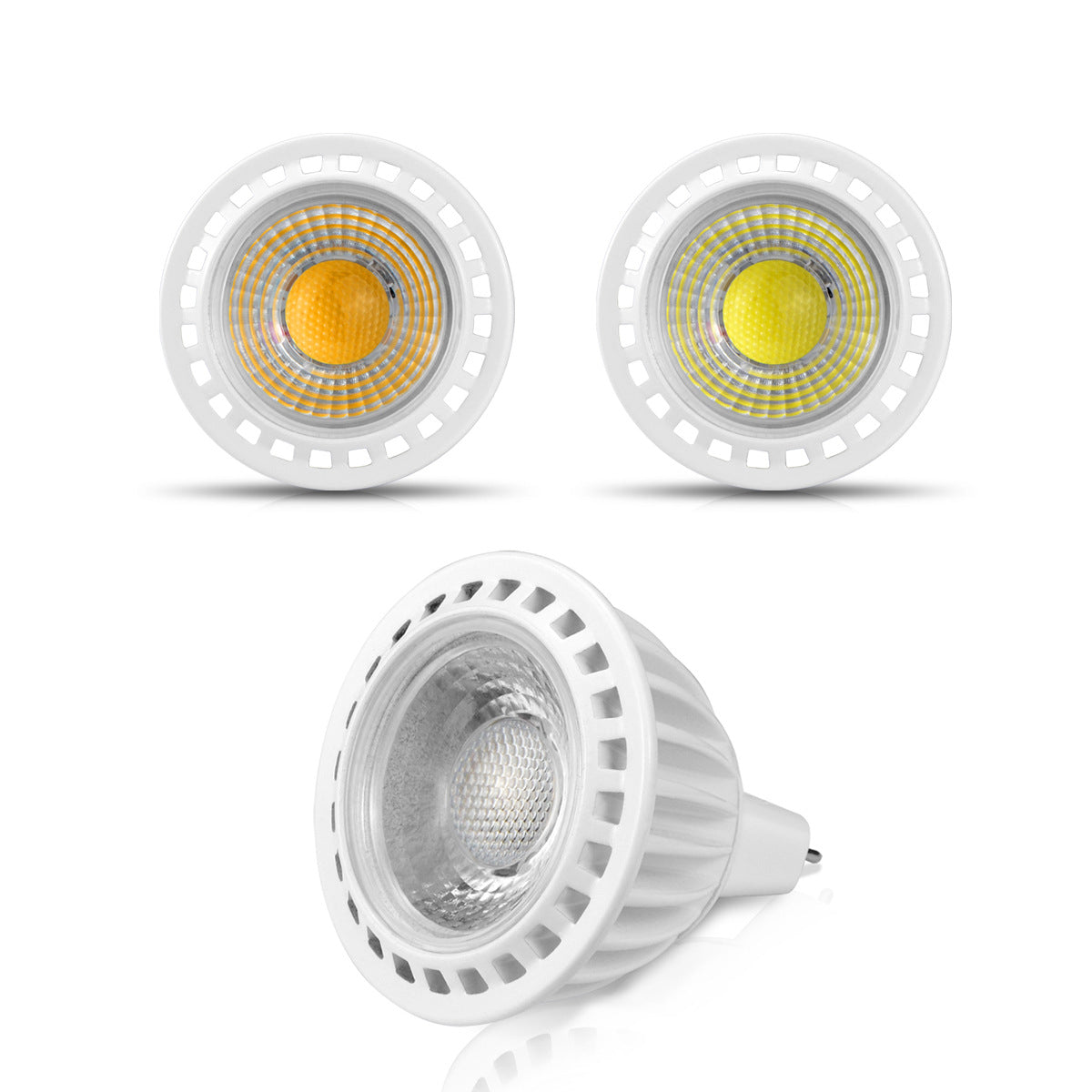 4er-Pack 3 W/5 W/7 W 12 V AC/DC LED-Strahler MR16 LED-Lampe Licht GU5.3 Bi-Pin-Sockel Weißes Aluminiumgehäuse 30° Abstrahlwinkel
