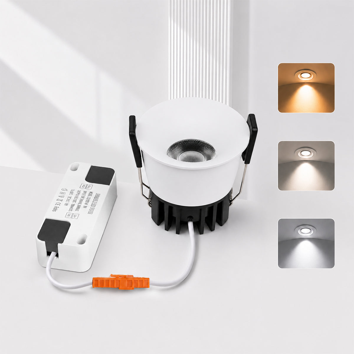PRO-2B Series Deep Anti-Glare Full Spectrum LED Downlight | 200–240V | 4/12 Pack | 7W / 9W / 12W | 3000K / 4000K / 5000K | 24° Beam | White Housing | CRI>95 | Commercial Ceiling Recessed Light