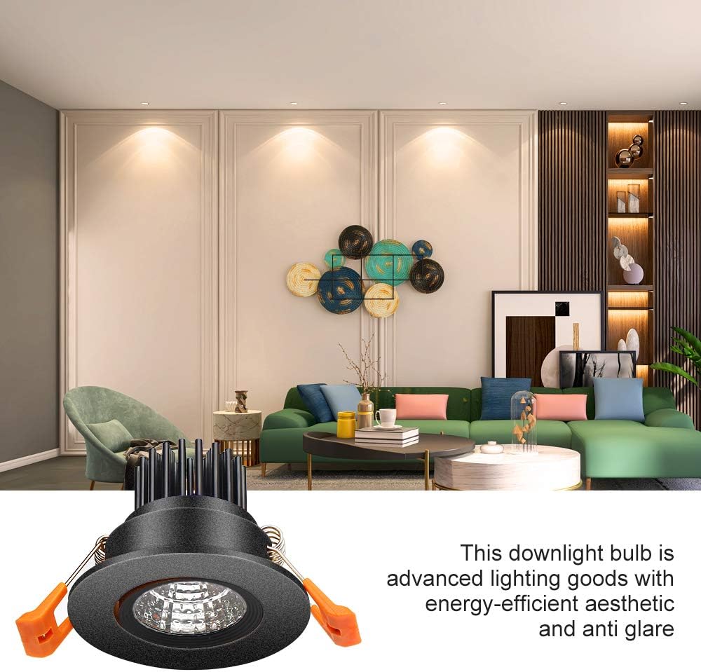ECO-2 Series Adjustable COB LED Recessed Downlight – Black Housing – TRIAC Dimmable – 3W/5W/9W – 4-Pack/10-Pack – 3000K–6000K – 100–130V / 200–240V