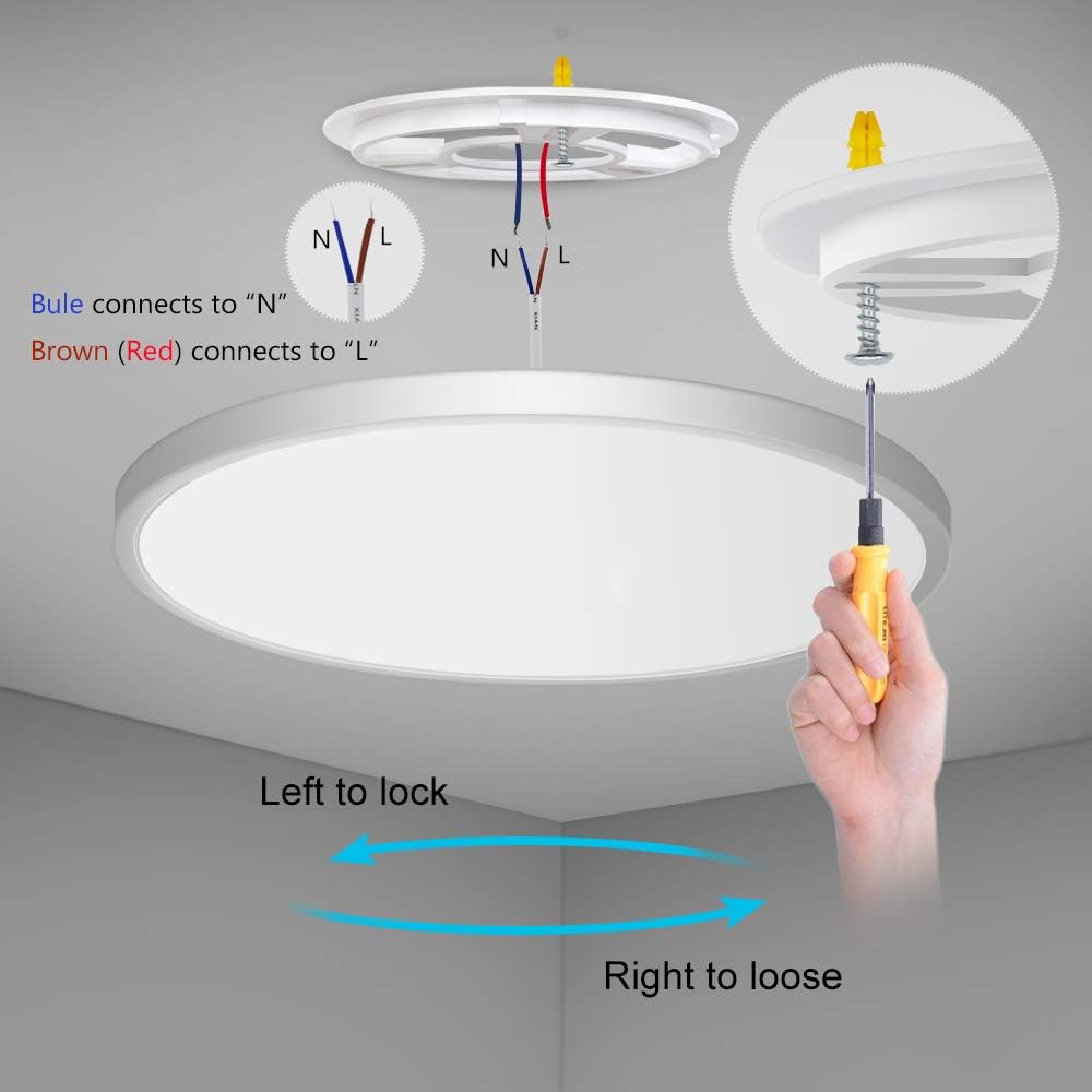 Runde 7-Zoll-LED-Deckenleuchte – 12 W – Weiß – 3000 K / 4500 K / 5000 K / 6500 K – Deckenleuchte zur Unterputzmontage – Lokaler Lagerbestand (USA/UK/DE)