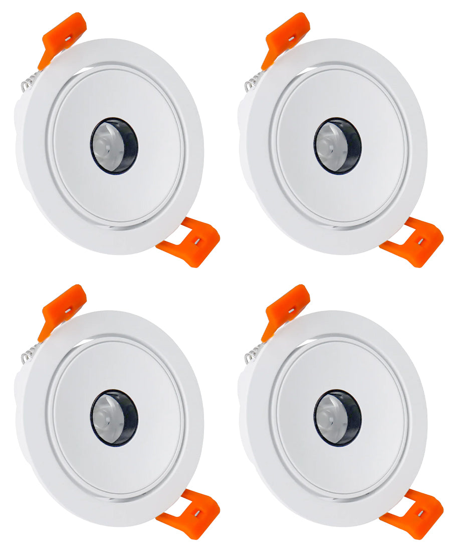 ECO-6 Series Narrow Beam COB Downlight – White Housing – TRIAC Dimmable – 5W (3″ Cut-out) – 4-Pack – 3000K–6000K – 100–130V / 200–240V