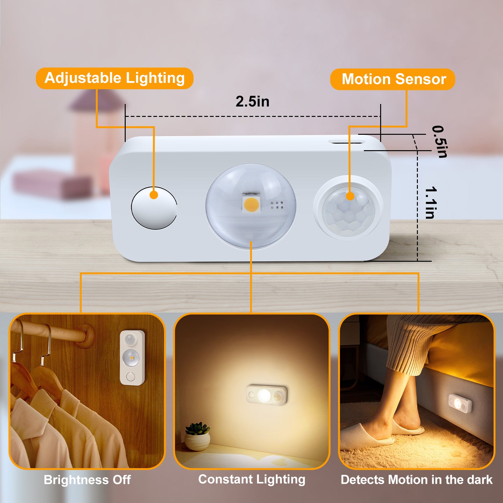 Wiederaufladbare LED-Puck-Schrankleuchte – 4er/6er/8er-Pack | Bewegungssensor, Tippschalter, dimmbar | Warm-/Tageslichtweiß | Schwarz-/Weiß-Finish | Einfache Montage für Schränke und Vitrinen