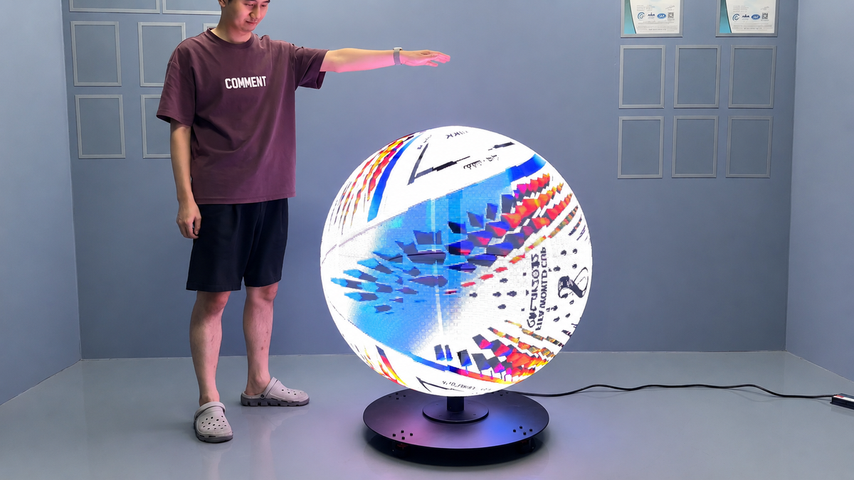 3D Hologram Fan Sphere (Holoball) 100cm (39.37") 360° LED Holographic Display | 3072 LEDs | WiFi APP Control | Commercial Advertising Display