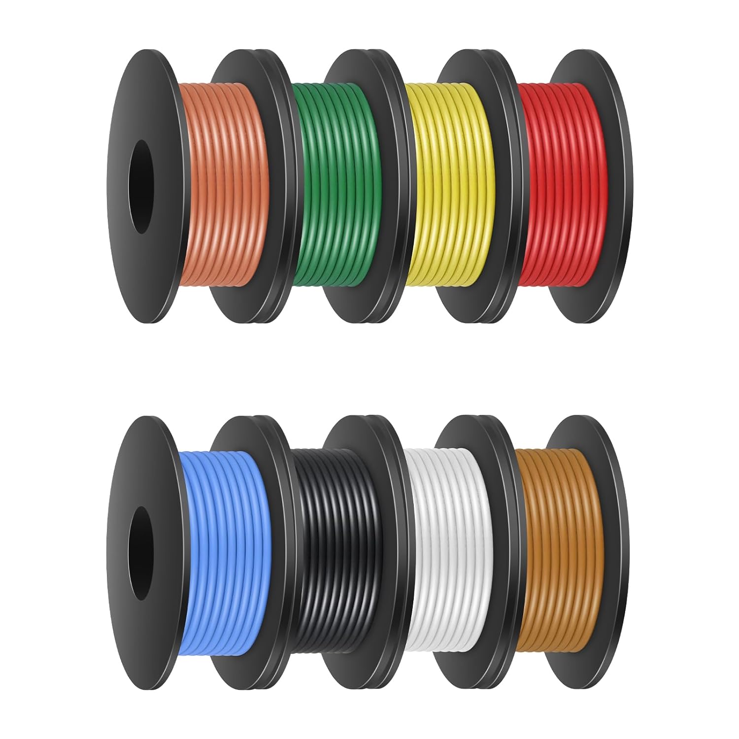 18 AWG Silikonkabel-Set, verzinntes Kupferlitzenkabel, 3–15 m pro Rolle × 8 Farben, flexibles, hitzebeständiges Anschlusskabel-Set für Heimwerker, Automobile, LED, RC, Stromverkabelung