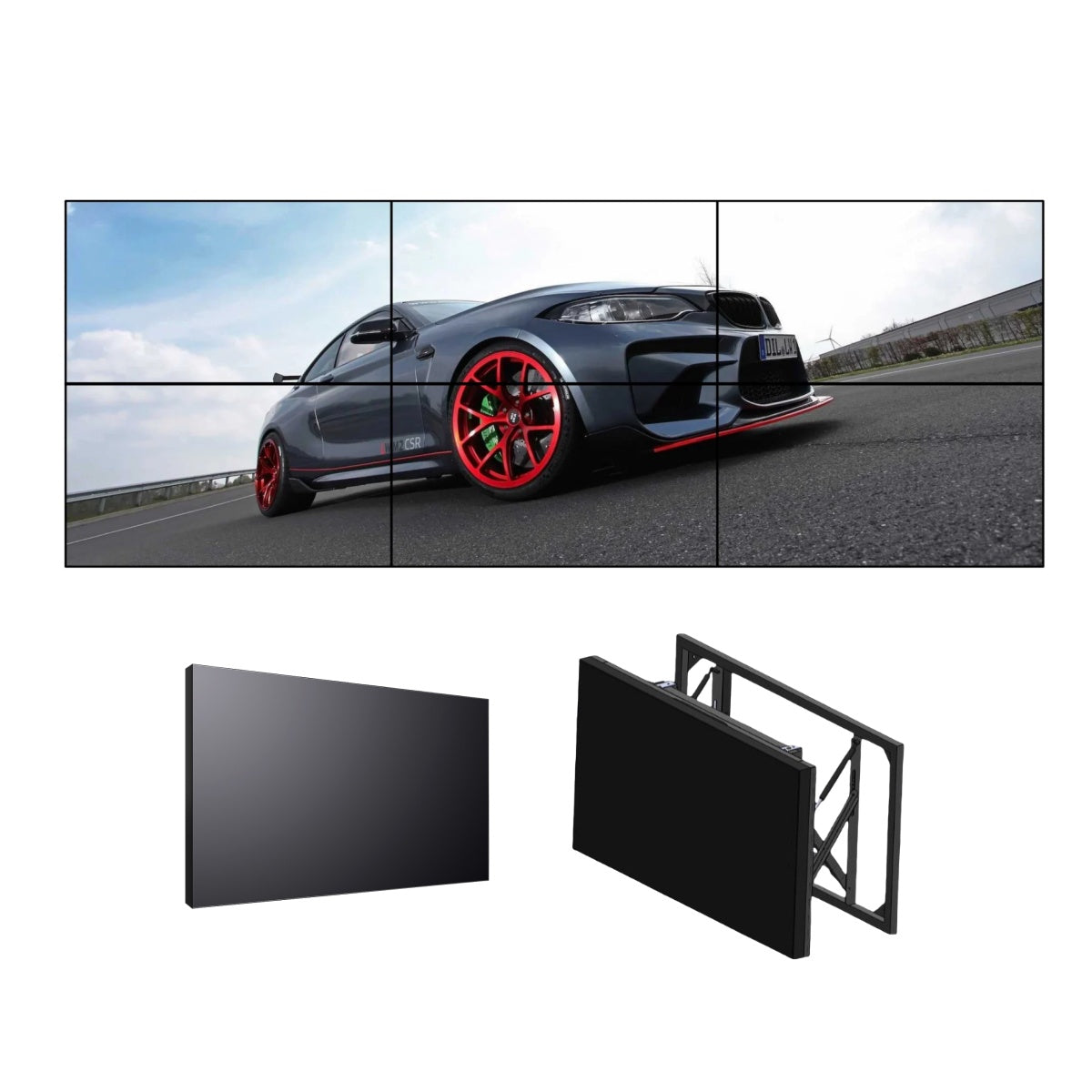 46” BOE LCD Video Wall – 3x2 Kit (6 Panels) | 1920x1080 FHD | 500 nits | Ultra Narrow Bezel 0.88mm / 1.7mm / 3.5mm | HDMI Splicer + Wall Mount Included
