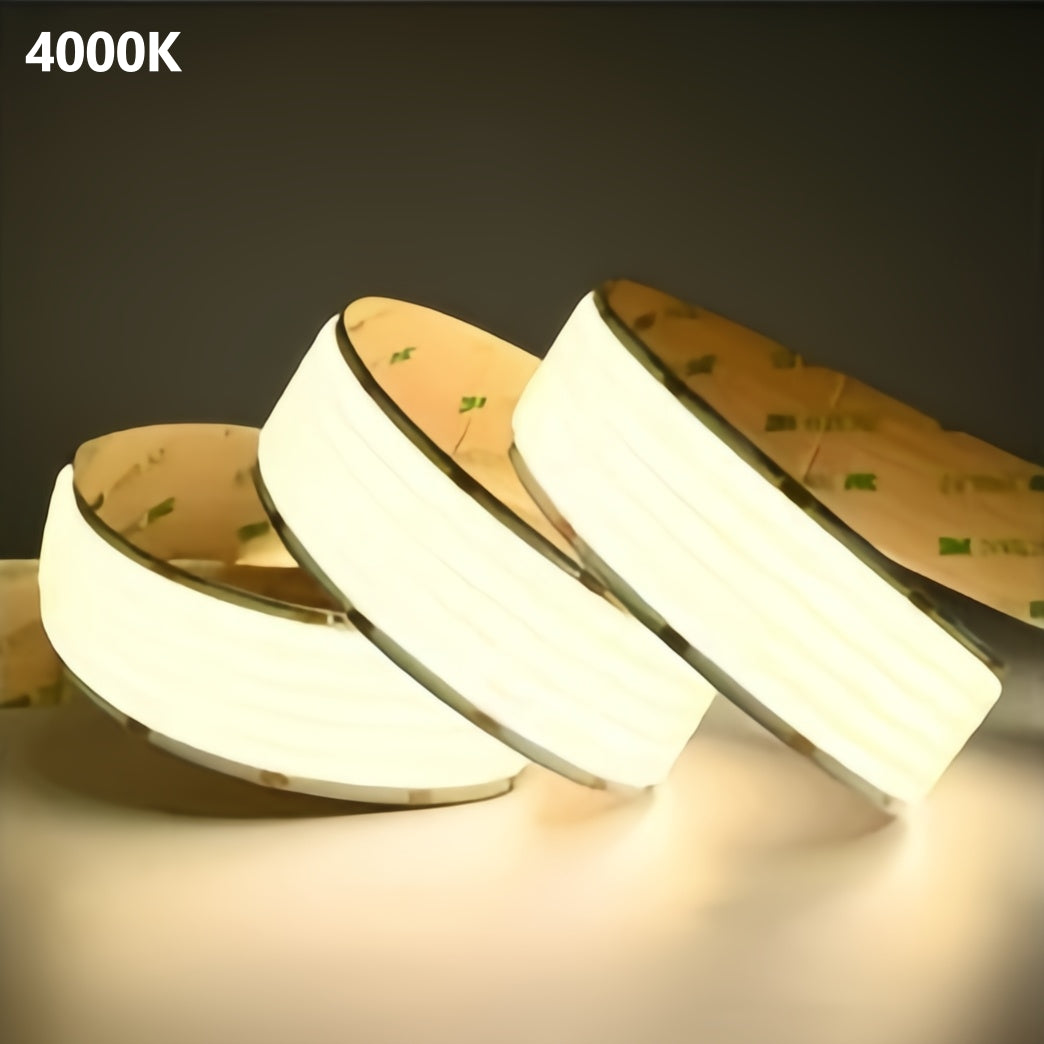 FCOB Ultra High-Density LED Strip Light | 5m (16.4ft) Roll | CRI90 | 3000K / 4000K / 6500K | 1600 LEDs/m | 40W | 24V DC | 30mm Wide | Dimmable Indoor IP00 Ribbon Lighting