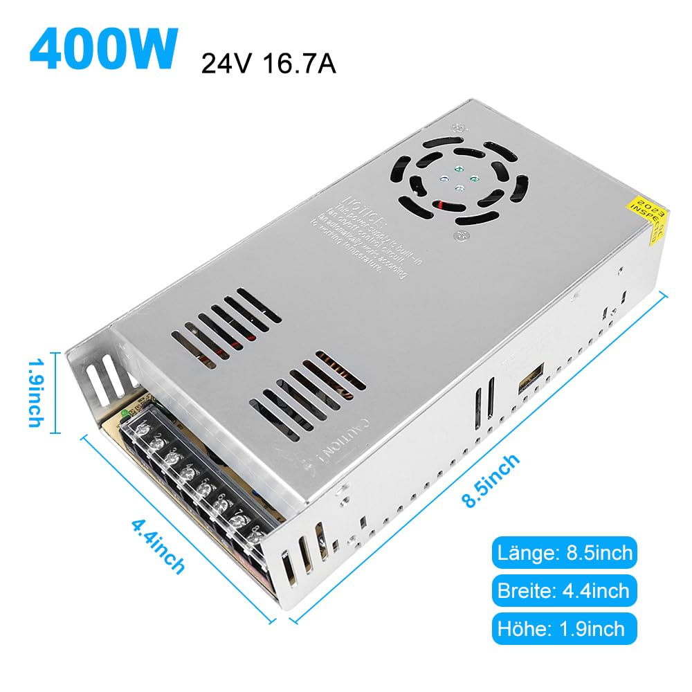 DC 12V/24V Switching Power Supply 300W–600W, AC 110/220V Input, High Power LED Driver Transformer, Cooling Fan Metal Case, CE/FCC/RoHS Certified