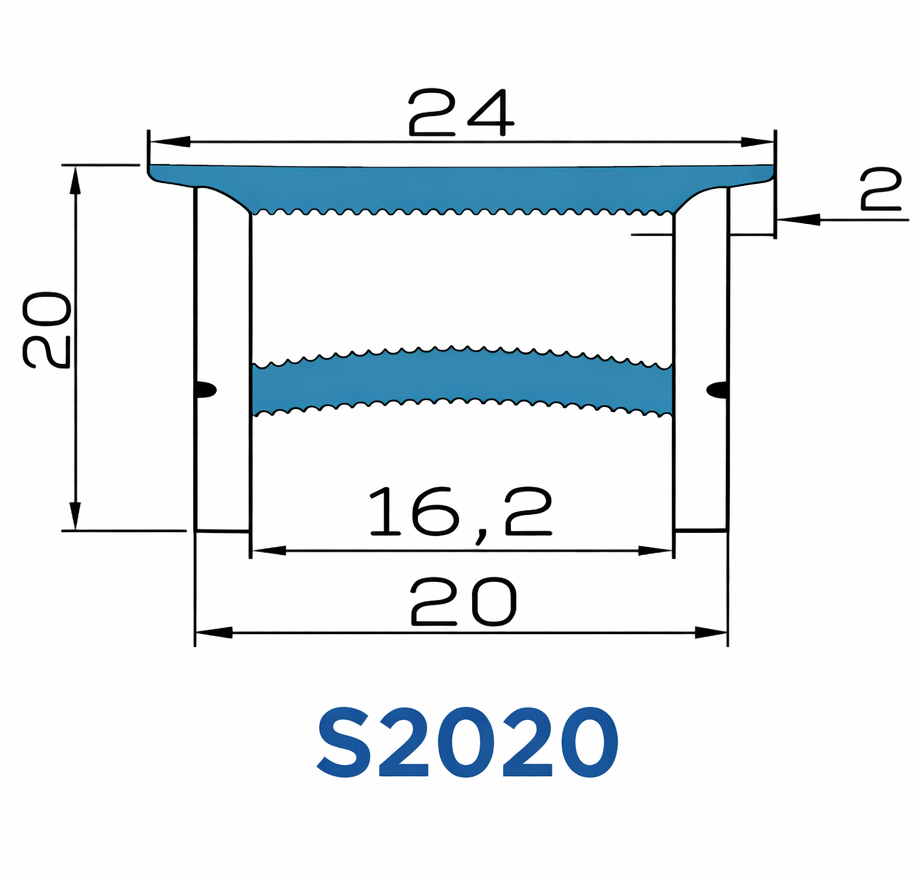 Q Series S2020 Quick Install LED Neon Light Housing | Double-Chamber Diffuser Edge-Free Structure | 20×20mm Top Emitting neon strip housing | Max Strip Width ≤16mm | LED Sign Cove Lighting | 5M/50M