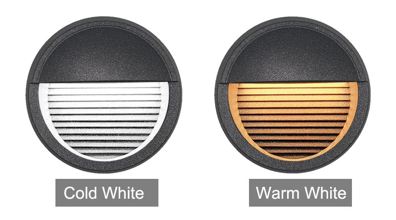 Lot de 6 spots LED basse tension pour terrasse, rampe d'escalier avec LED intégrée 4 W, éclairage d'accentuation 12 V CA/CC, finition aluminium thermolaqué noir.