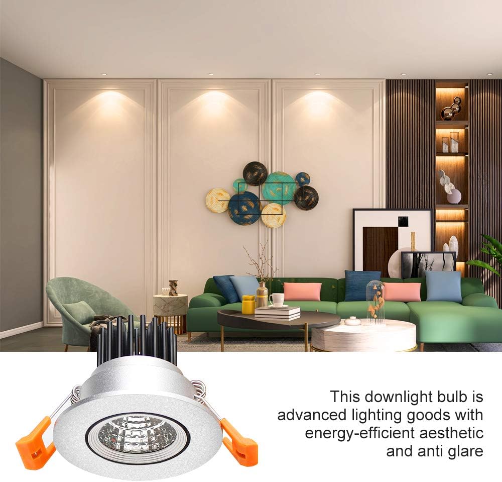 ECO-2 Series Adjustable COB LED Recessed Downlight – Silver Housing – TRIAC Dimmable – 3W/5W/9W – 4-Pack/10-Pack – 3000K–6000K – 100–130V / 200–240V