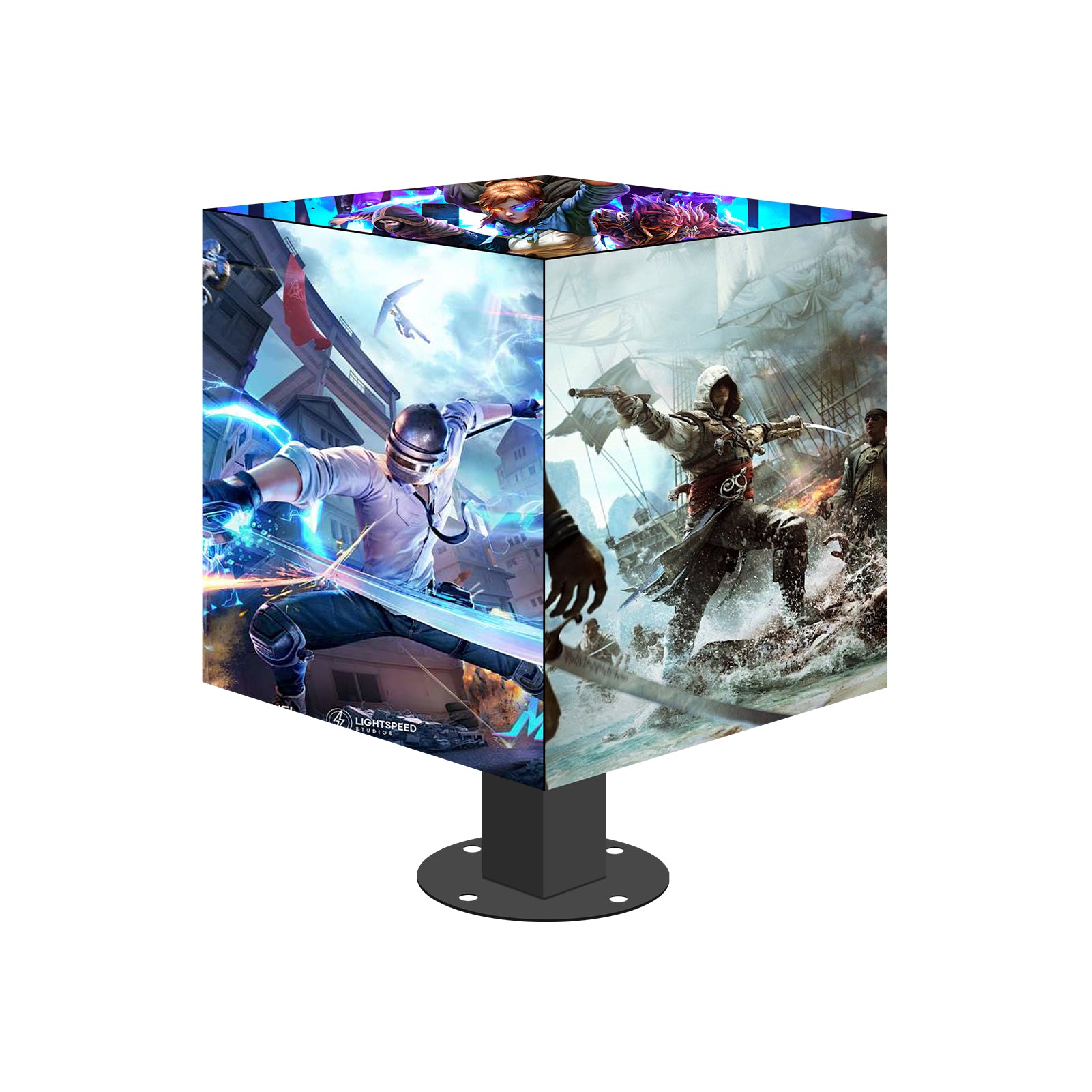 MC Series P2.5 Indoor 5-Face Magic Cubic LED Display (320×320mm per face, GOB) – Ideal for Exhibitions & Brand Showcases
