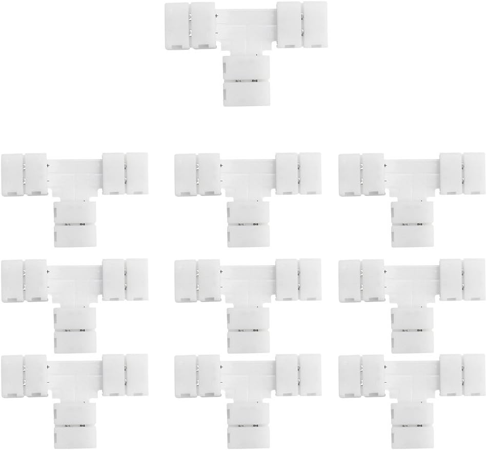 LED Strip Connectors – 10mm 2Pin Solderless Clips | Strip to Wire / Strip to Strip / DC Adapter / L / T – 10-Pack | Local Stock US/UK