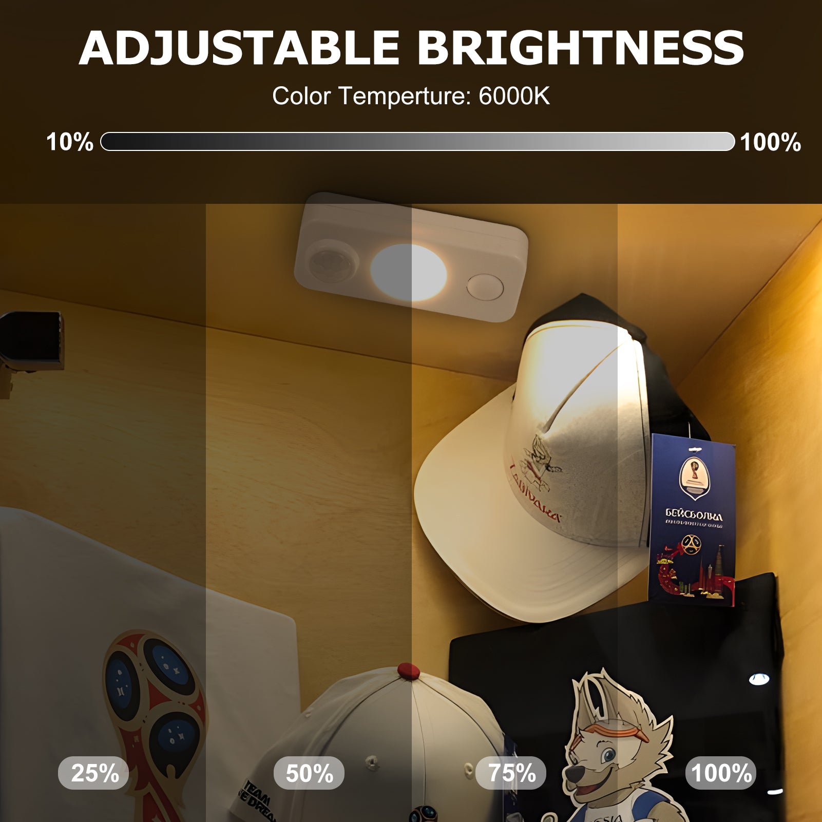 Wiederaufladbare LED-Puck-Schrankleuchte – 4er/6er/8er-Pack | Bewegungssensor, Tippschalter, dimmbar | Warm-/Tageslichtweiß | Schwarz-/Weiß-Finish | Einfache Montage für Schränke und Vitrinen