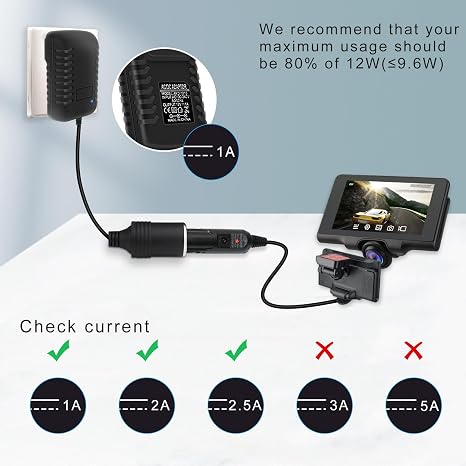 DC 12V Cigarette Lighter Power Supply Adapter 12W–36W, AC 100–240V to 12V Converter Transformer, Car Socket Charger for Pump, Cooler, LED Lights — US Plug
