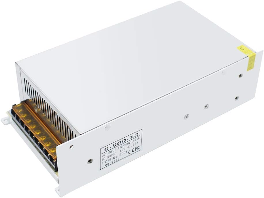 DC 12V/24V Switching Power Supply 300W–600W, AC 110/220V Input, High Power LED Driver Transformer, Cooling Fan Metal Case, CE/FCC/RoHS Certified