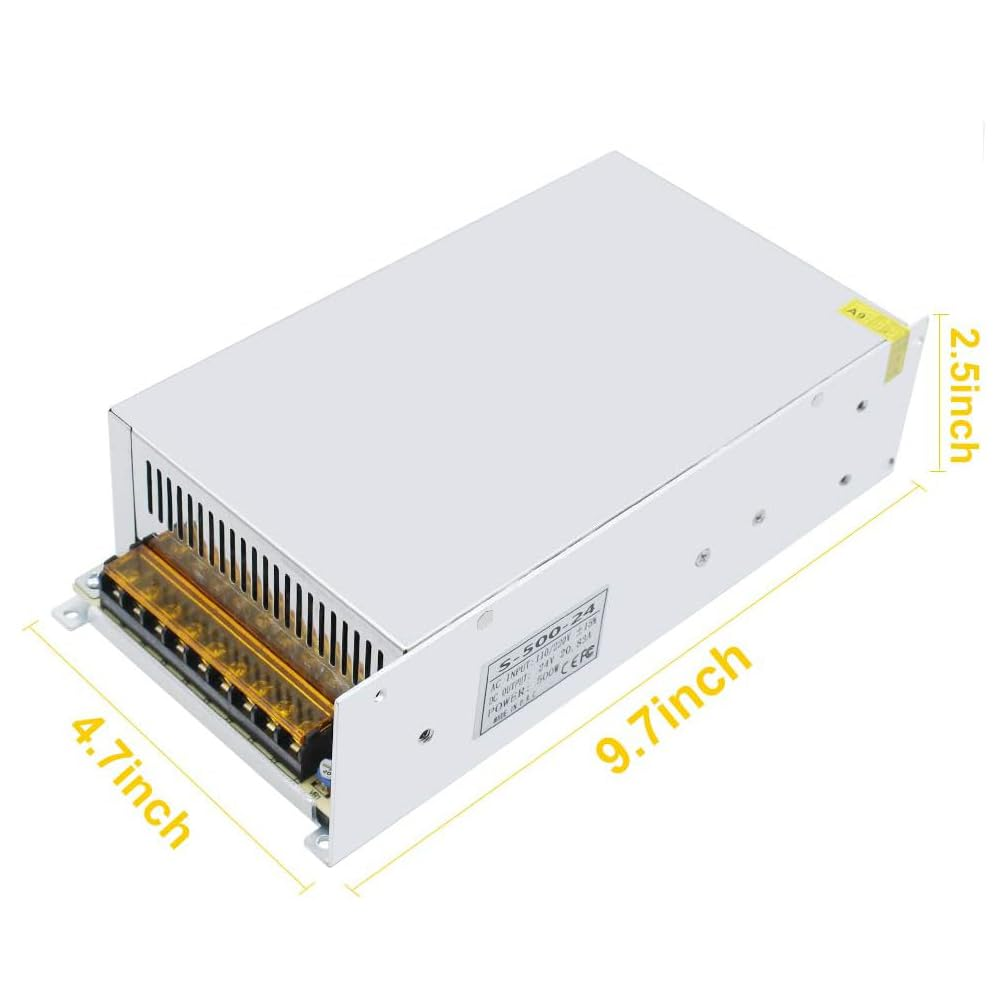 DC 12V/24V Switching Power Supply 300W–600W, AC 110/220V Input, High Power LED Driver Transformer, Cooling Fan Metal Case, CE/FCC/RoHS Certified