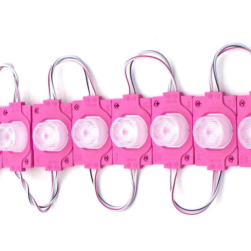 12V 1.5W LED Module with Lens, 20pcs/String, 150LM, IP65 Waterproof Sign Module for Light Box, Channel Letter, and Signage Backlighting – 6500K / 3000K / Red / Green / Blue / Yellow / Pink