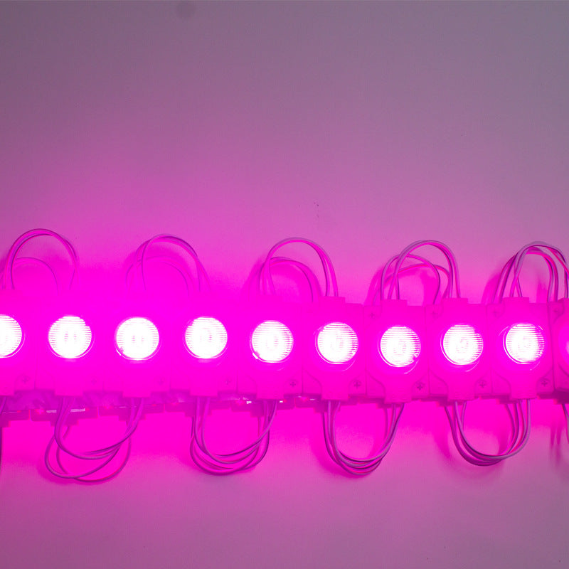 12V 1.5W LED Module with Lens, 20pcs/String, 150LM, IP65 Waterproof Sign Module for Light Box, Channel Letter, and Signage Backlighting – 6500K / 3000K / Red / Green / Blue / Yellow / Pink