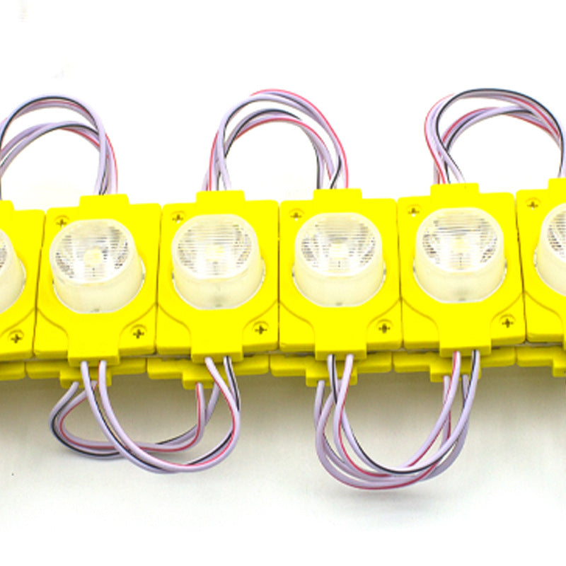 12V 1.5W LED Module with Lens, 20pcs/String, 150LM, IP65 Waterproof Sign Module for Light Box, Channel Letter, and Signage Backlighting – 6500K / 3000K / Red / Green / Blue / Yellow / Pink