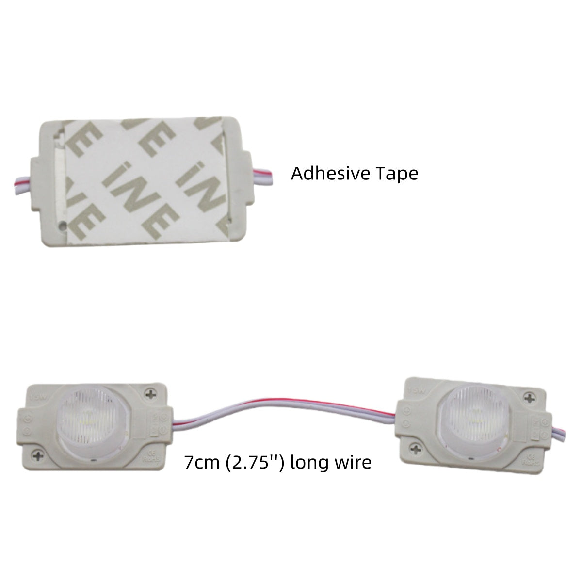 12V 1.5W LED Module with Lens, 20pcs/String, 150LM, IP65 Waterproof Sign Module for Light Box, Channel Letter, and Signage Backlighting – 6500K / 3000K / Red / Green / Blue / Yellow / Pink